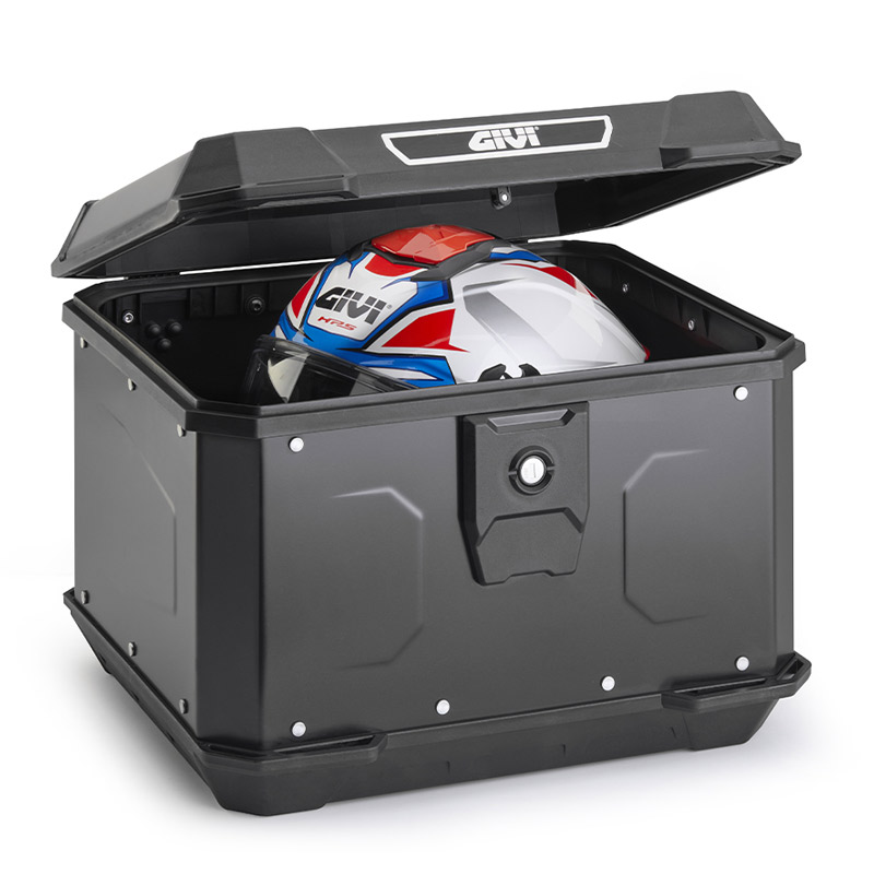 Βαλίτσα 44 λίτρα ALP44B αλουμίνιο μαύρη monolock με πιάστρα + κιτ τοποθέτησης GIVI