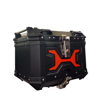 Βαλίτσα Motocentric MC-45 001 45lt τετράγωνο Μαύρο αλουμινίου με κόκκινο φως και Επένδυση