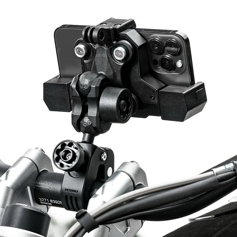 Motowolf Βάση Κινητού Μοτοσυκλέτας με Ενσωματωμένη Bάση για Action Camera