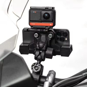 Motowolf Βάση Κινητού Μοτοσυκλέτας με Ενσωματωμένη Bάση για Action Camera