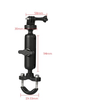 Motowolf Βάση Αλουμινίου για Action Camera/GoPro για Βάση Καθρέπτη Μοτοσυκλέτας 360 Μοιρών