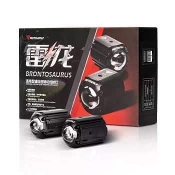 Motowolf Προβολάκια Μοτοσυκλέτας LED 68W 6000k-3000k L2 με Διακόπτη Μαύρο