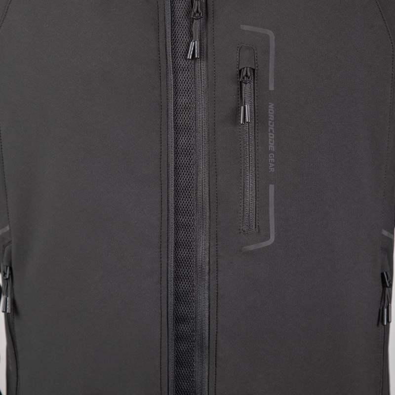 Nordcode Μπουφάν Μηχανής Polo oversize Softshell EN1621 Ανδρικό Χειμερινό Μαύρο