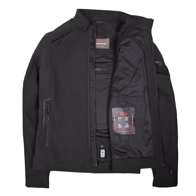 Nordcode Μπουφάν Μηχανής Polo oversize Softshell EN1621 Ανδρικό Χειμερινό Μαύρο