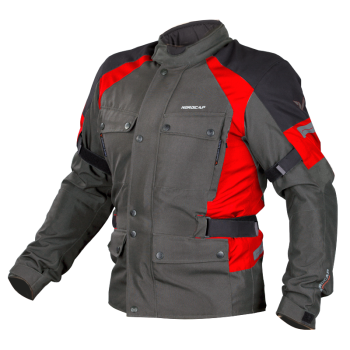 Nordcode Μπουφάν Μηχανής Horizon Ανδρικό Χειμερινό Olive γκρί- κόκκινο