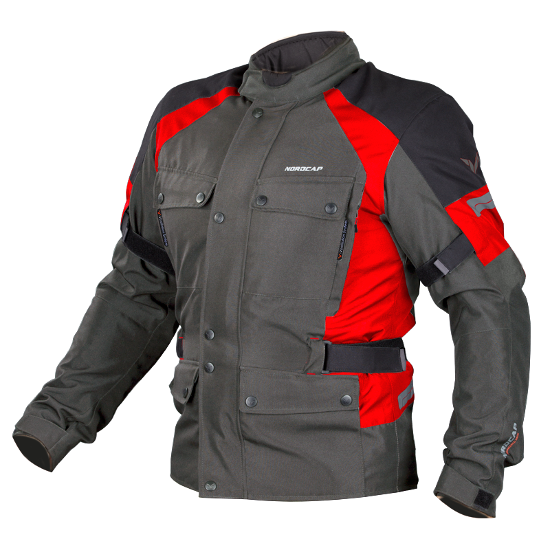 Nordcode Μπουφάν Μηχανής Horizon Ανδρικό Χειμερινό Olive γκρί- κόκκινο