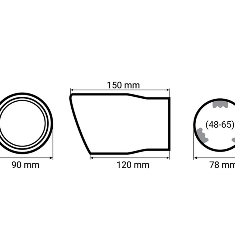 ΑΚΡΟ (ΜΠΟΥΚΑ) ΕΞΑΤΜΙΣΗΣ MT007C 48-65mm (CARBON - 15 cm) AMiO - 1 ΤΕΜ.