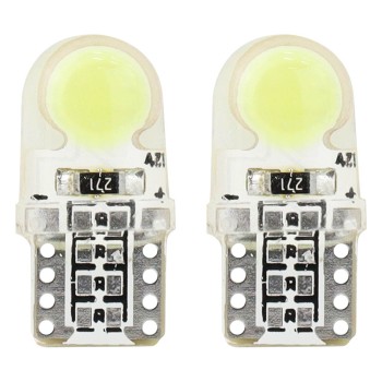 T10 W5W 12V W2,1x9,5d ΛΕΥΚΟ 5.600K 1xCOB LED ΣΙΛΙΚΟΝΗΣ(ΚΑΡΦΩΤΟ) 2ΤΕΜ.