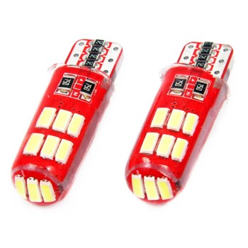 T10 W5W 12V W2,1x9,5d ΛΕΥΚΟ 5.600K 15SMDx4014 LED ΣΙΛΙΚΟΝΗΣ (ΚΑΡΦΩΤΟ - CAN-BUS) 2ΤΕΜ.