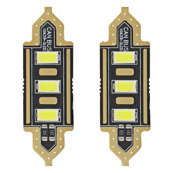 ΛΑΜΠΑΚΙΑ ΠΛΑΦΟΝΙΕΡΑΣ 39mm 12V 5.600K 3xSMD 5730 LED AMIO - 2 ΤΕΜ.