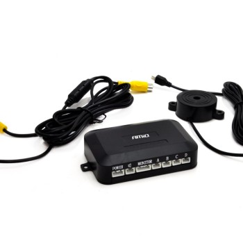 ΣΥΣΤΗΜΑ ΠΑΡΚΑΡΙΣΜΑΤΟΣ 12V ΜΕ 4 ΔΙΑΙΡΟΥΜΕΝΟΥΣ ΑΙΣΘΗΤΗΡΕΣ GOLD (ΜΑΥΡΟ) 18mm ΚΑΙ BUZZER (ΜΟΝΟ ΗΧΟΣ) ΑΜΙΟ - 1 ΤΕΜ.