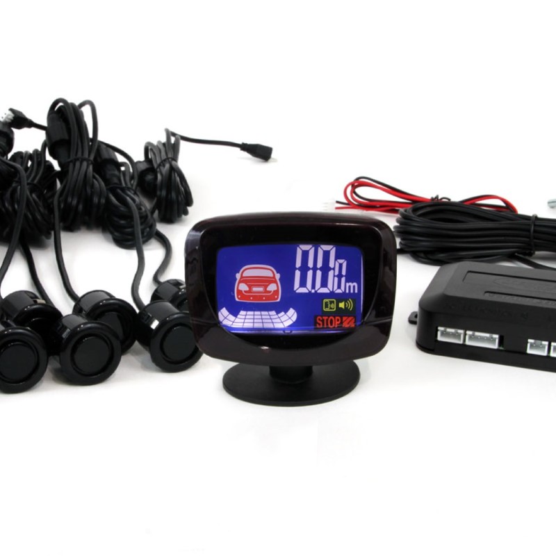 ΣΥΣΤΗΜΑ ΠΑΡΚΑΡΙΣΜΑΤΟΣ 12V ΜΕ 8 ΑΙΣΘΗΤΗΡΕΣ ΤΥΠΟΥ GOLD (ΜΑΥΡΟ) 18mm ΚΑΙ ΟΘΟΝΗ LED-GRAF AMIO - 1 ΤΕΜ.