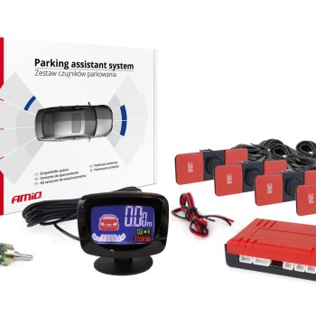 ΣΥΣΤΗΜΑ ΠΑΡΚΑΡΙΣΜΑΤΟΣ 12V ΜΕ 4 ΑΙΣΘΗΤΗΡΕΣ ΣΕ ΒΑΣΗ (ΜΑΥΡΟ) 16,5mm ΚΑΙ ΟΘΟΝΗ LED-GRAPH AMIO