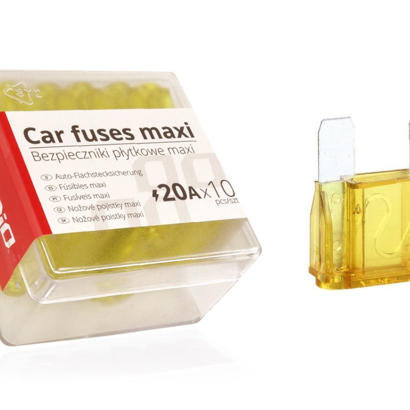 ΑΣΦΑΛΕΙΕΣ MAXI 20A ΣΕ ΚΟΥΤΙ ΑΜΙΟ - 10 ΤΕΜ.