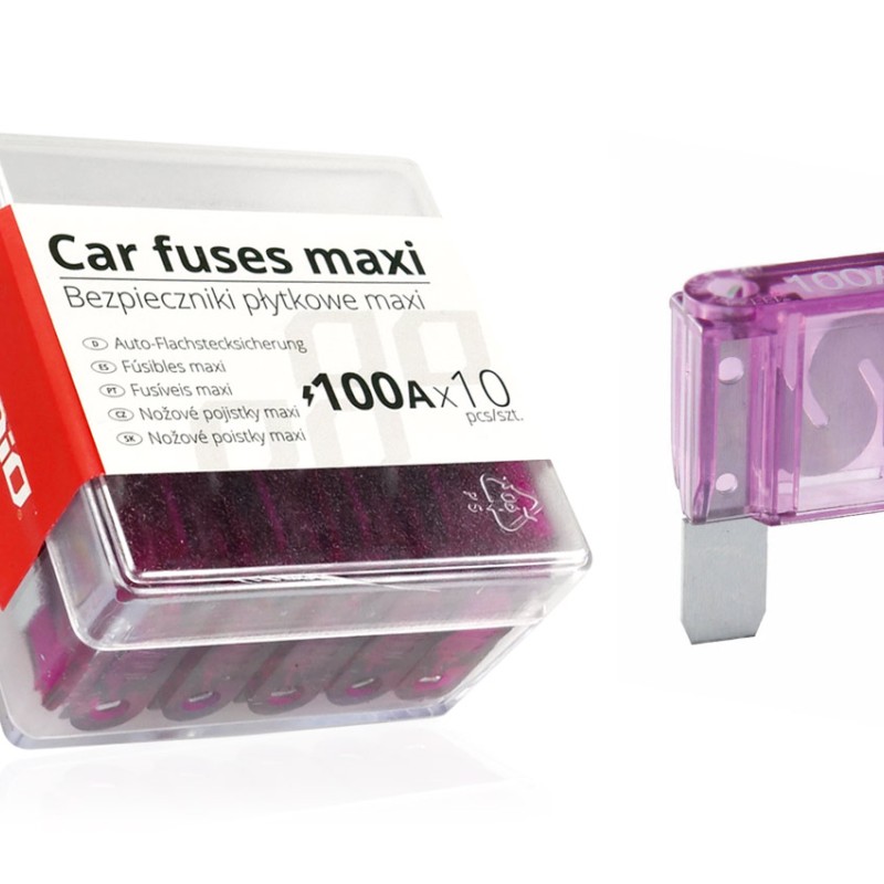 ΑΣΦΑΛΕΙΕΣ MAXI 100A ΣΕ ΚΟΥΤΙ ΑΜΙΟ - 10 ΤΕΜ.