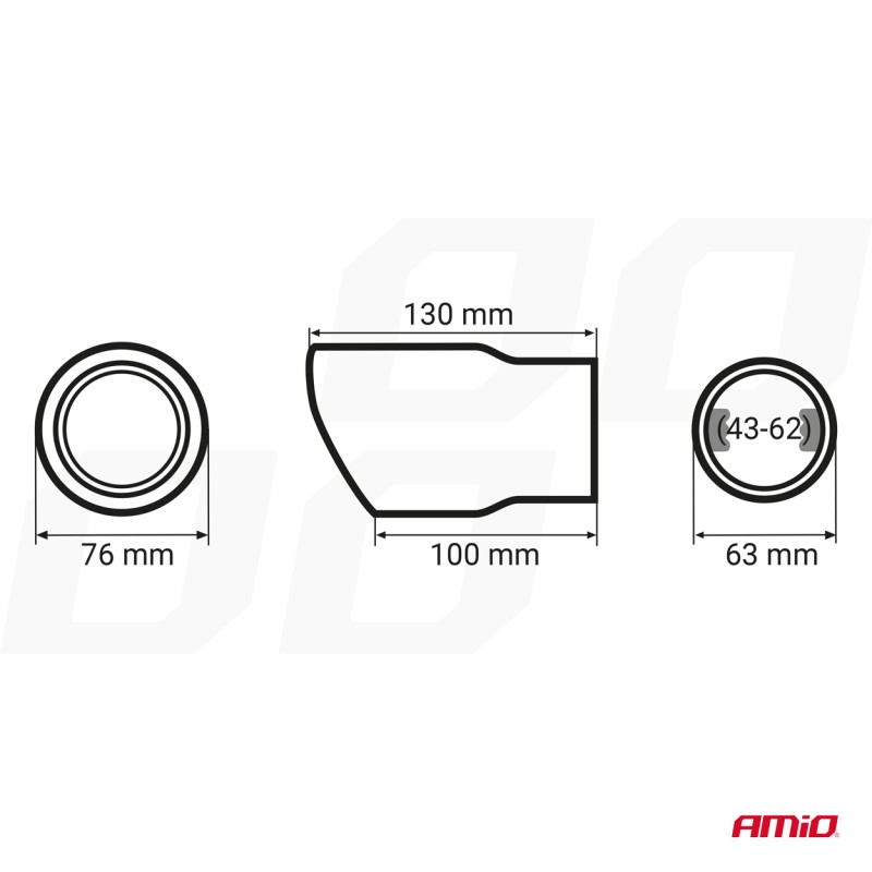 ΑΚΡΟ (ΜΠΟΥΚΑ) ΕΞΑΤΜΙΣΗΣ MT017 43-62mm (ΜΗΚΟΣ: 130mm) AMiO - 1 τεμ.