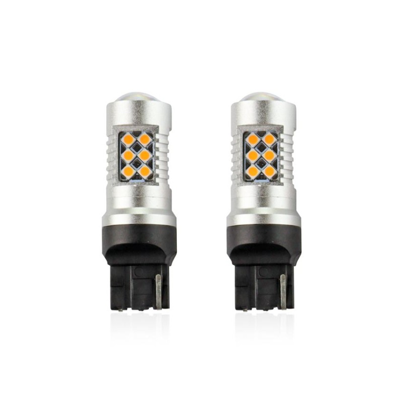 WY21W T20 12/24V 6,2W 800lm LED 24xSMD3030 CAN-BUS ΚΙΤΡΙΝΟ 18x56mm 2ΤΕΜ.