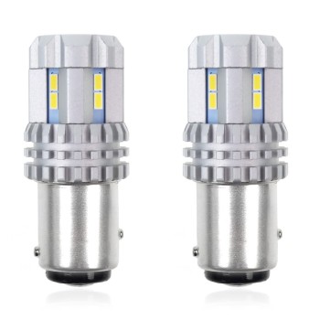 P21/5W BAY15d 12/24V 22 LED SMD ULTRABRIGHT 3020 CANBUS ΛΕΥΚΟ 2ΤΕΜ.