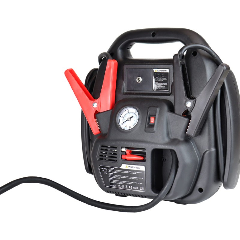 ΕΚΚΙΝΗΤΗΣ ΜΠΑΤΑΡΙΑΣ STARTER 4 ΣΕ 1 17Ah 12V DC 300A (700A max) 250PSI ΜΕ ΚΟΜΠΡΕΣΕΡ ΑΕΡΑ / ΜΑΝΟΜΕΤΡΟ / 3 LED / 2 ΠΡΙΖΕΣ 12V / 1 ΘΥΡΑ USB 5V 2,1A SENA ΓΙΑ ΒΕΝΖΙΝΗ ΚΑΙ DIESEL AMiO - 1 ΤΕΜ.