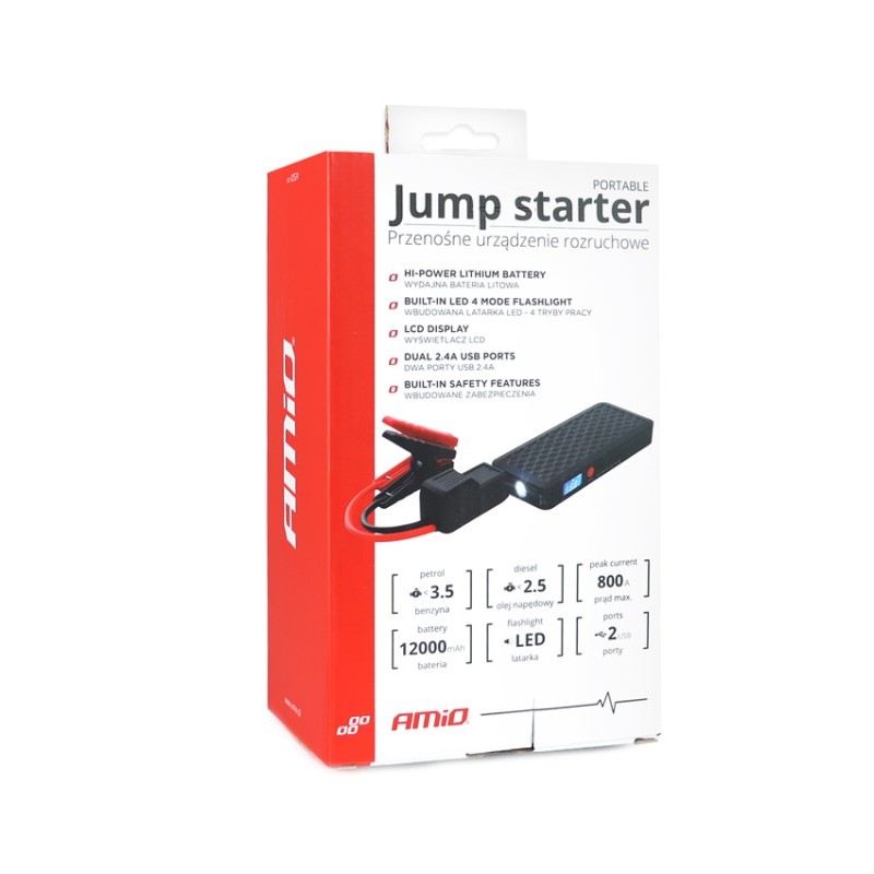 ΕΚΚΙΝΗΤΗΣ ΜΠΑΤΑΡΙΑΣ - STARTER POWERBANK / BOOSTER / STARTER SJ-02 12V  800A ΜΕ ΟΘΟΝΗ LCD ΑΜΙΟ - 1 ΤΕΜ.
