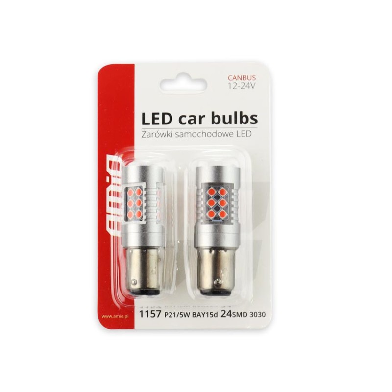 PR21/5W 12/24V 1,3/1,7W 6.000k LED 24xSMD3030 CAN-BUS ΚΟΚΚΙΝΟ 18x56mm 2ΤΕΜ.