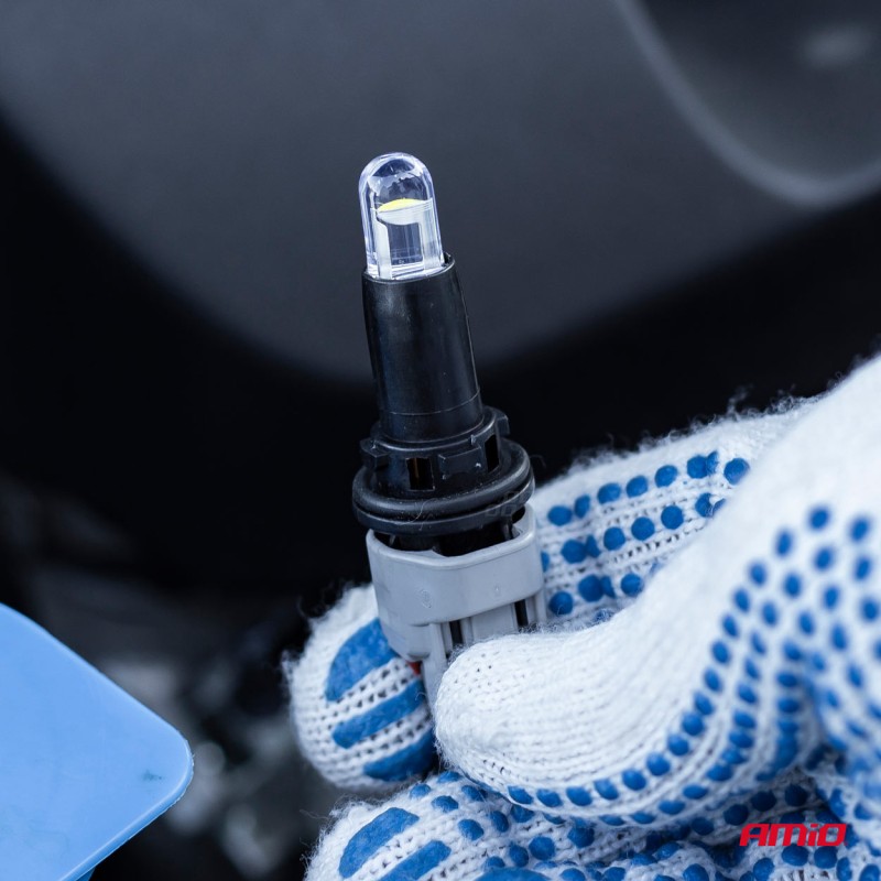 T10 W5W 12V COB LED ΛΕΥΚΟ ΧΡΩΜΑ CLEAR WHITE 100ΤΕΜ. AMIO