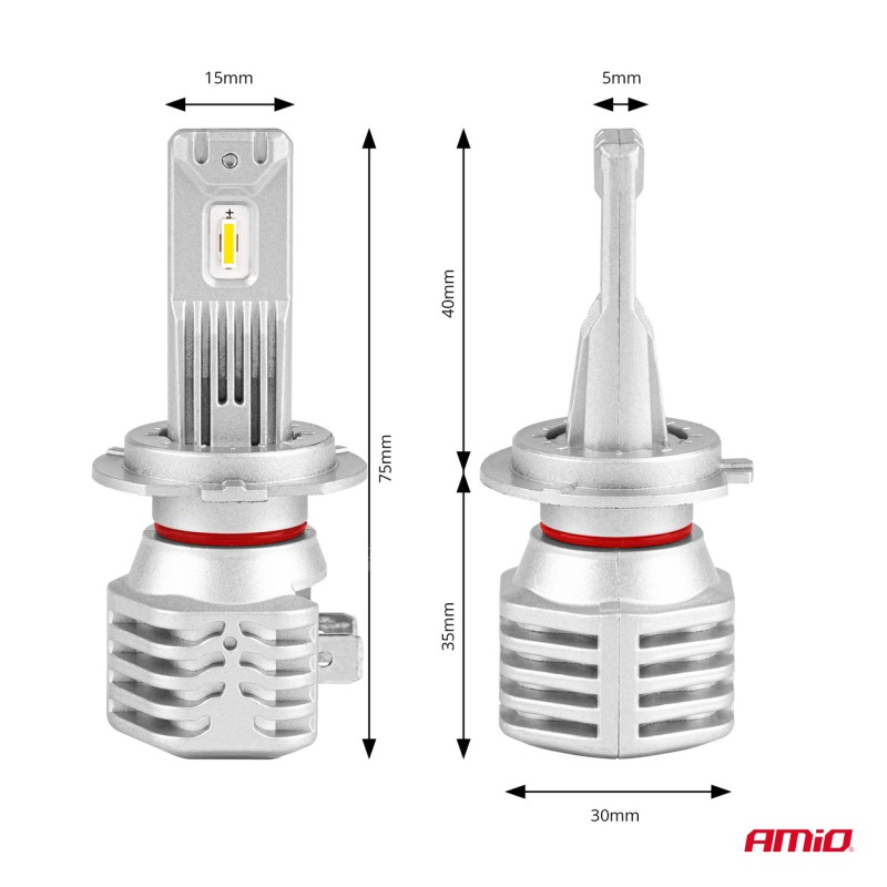 ΛΑΜΠΕΣ LED H7 10-16V 40W 6.500K 4400lm  (ΨΥΚΤΡΑ) X1 AMIO - 2ΤΕΜ.