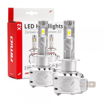 ΛΑΜΠΕΣ H1 LED CAN BUS  X2 SERIES ΜΕ ΑΝΕΜΙΣΤΗΡΑΚΙ H1 10-16V 72W 6.500K 7.920lm +400% ΑMiO - 2 TEM.