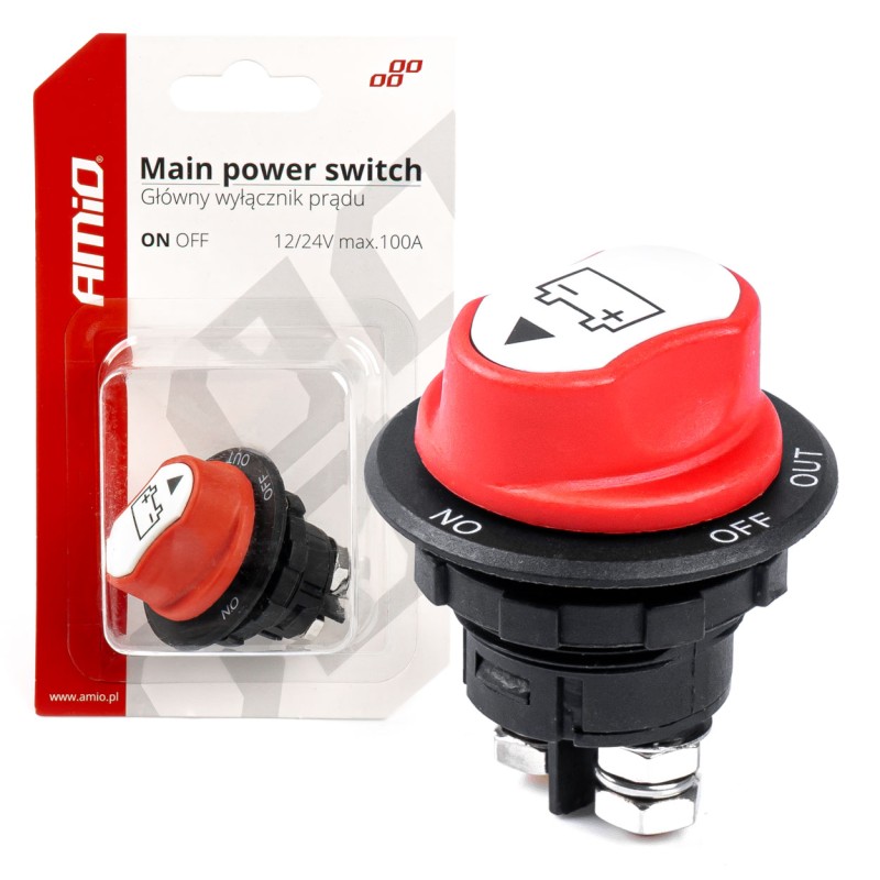 ΔΙΑΚΟΠΤΗΣ POWER-OFF ΜΠΑΤΑΡΙΑΣ ΓΕΝΙΚΟΥ ΡΕΥΜΑΤΟΣ 12>32V max100A preak 500A 29mm 3 ΛΕΙΤΟΥΡΓΙΩΝ ΑΜΙΟ - 1 ΤΕΜ.