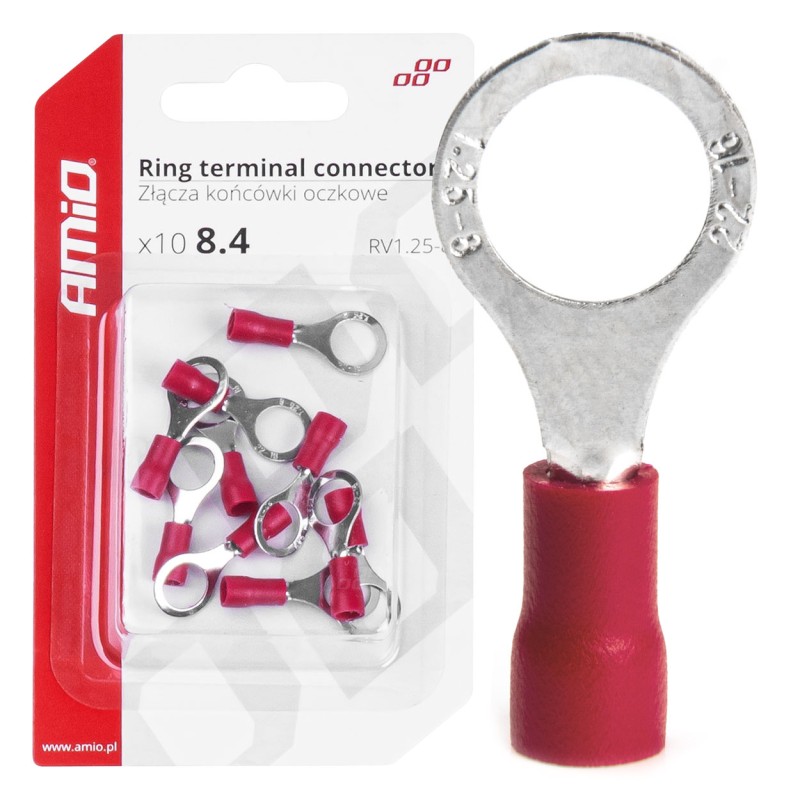 ΦΙΣΑΚΙΑ ΔΑΧΤΥΛΙΔΙ ΚΟΚΚΙΝΑ RV1.25-8 / 8.4mm ΑΜΙΟ - 10 ΤΕΜ.