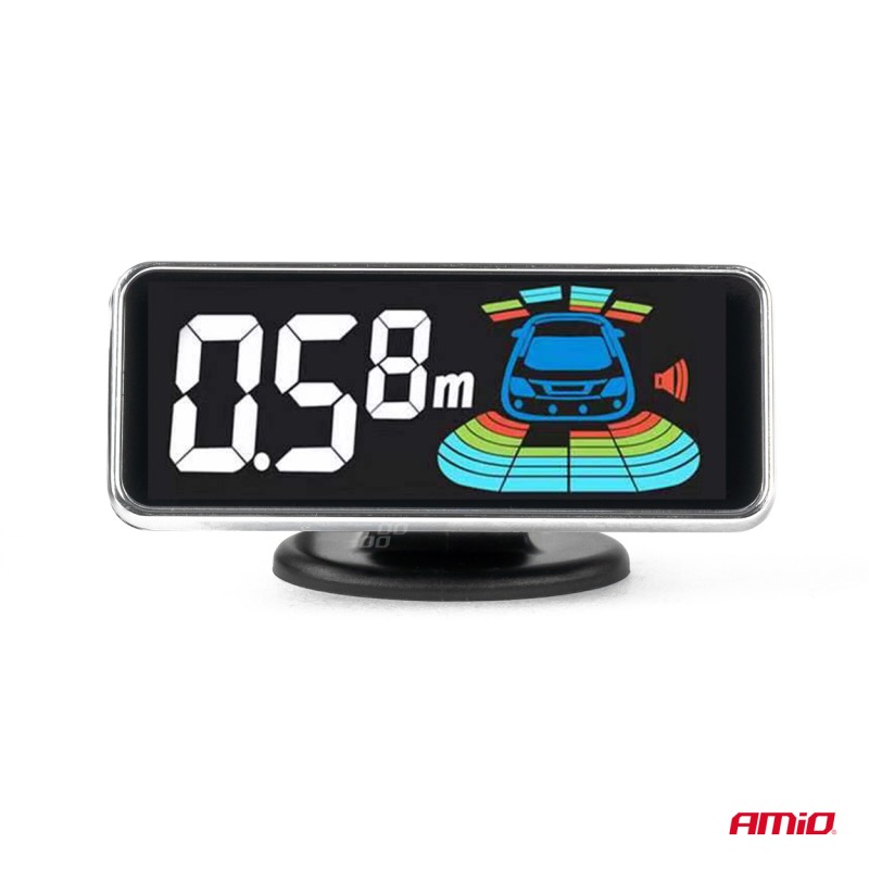 ΣΥΣΤΗΜΑ ΠΑΡΚΑΡΙΣΜΑΤΟΣ 12V ΜΕ 8 ΑΙΣΘΗΤΗΡΕΣ ΣΕ ΜΑΥΡΟ ΧΡΩΜΑ 21,5mm ΜΕ BUZZER (ΗΧΟ) ΚΑΙ ΟΘΟΝΗ LED 3D ΑΜΙΟ - 1 τεμ.