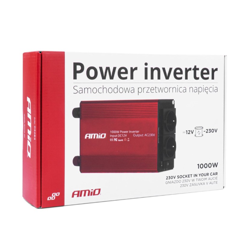 INVERTER 12>230V 1000W>2000W 3x230V socket PI05 ΑMiO - 1 TEM.