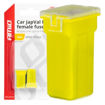 ΑΣΦΑΛΕΙΕΣ JapVal PAL ΜΙΝΙ 17mm ΘΗΛΥΚΕΣ 60A ΣΕ ΚΙΤΡΙΝΟ ΧΡΩΜΑ AMIO - 2 Τεμ.