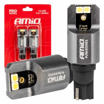 ΛΑΜΠΕΣ T15 W16W 12/24V 6.000K 4xSMD LED FULL CAN-BUS ΛΕΥΚΟ 3030 PRO SERIES AMIO - 2 ΤΕΜ.