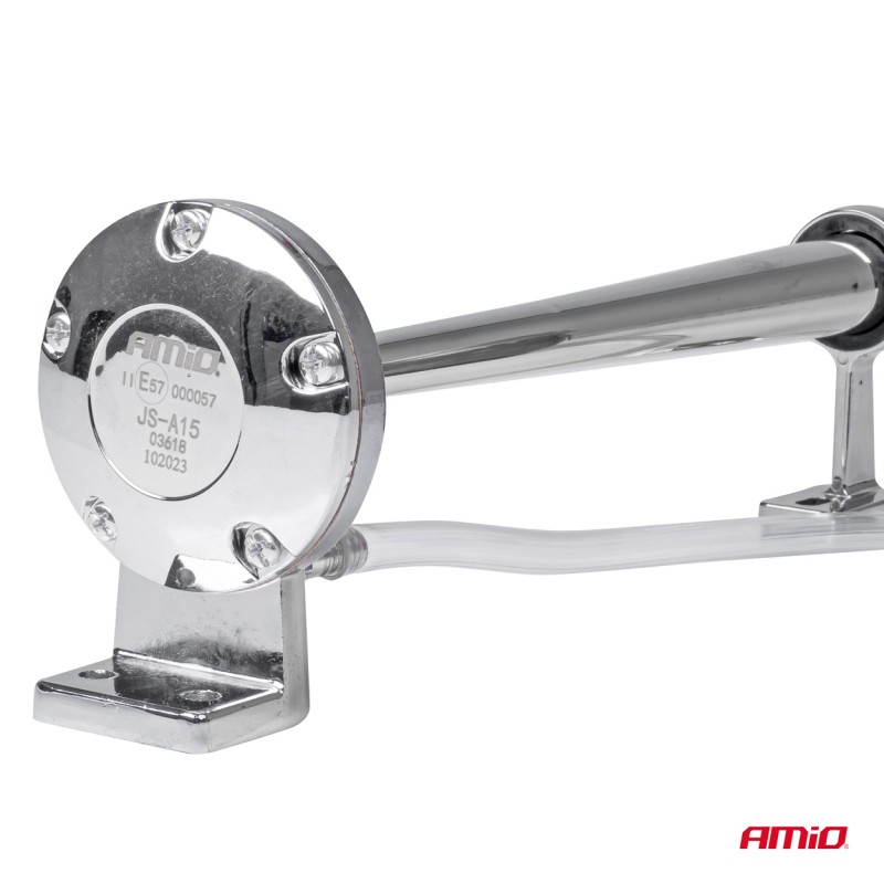 ΚΟΡΝΑ ΠΝΕΥΜΑΤΙΚΗ ΜΟΝΗ 12V (ΜΗΚΟΣ:45 cm ΔΙΑΜΕΤΡΟΣ ΕΞΟΔΟΥ: 9cm) ΧΡΩΜΙΟΥ AMIO - 1 Τεμ.