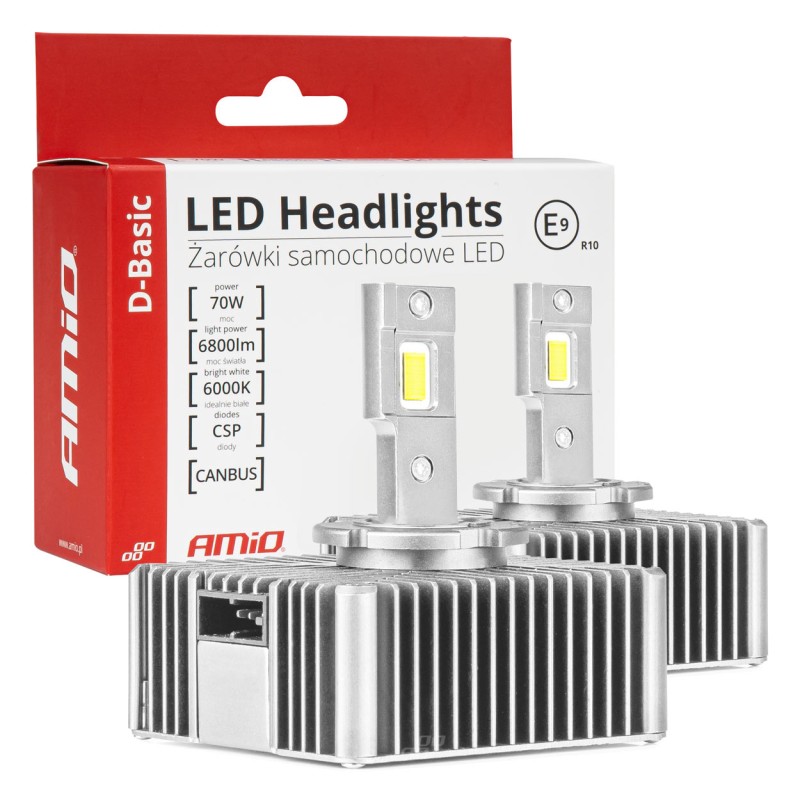 ΛΑΜΠΕΣ D5S 12V 6.000K 6800lm 70W CAN-BUS LED D-BASIC SERIES AMIO - 2 Τεμ.