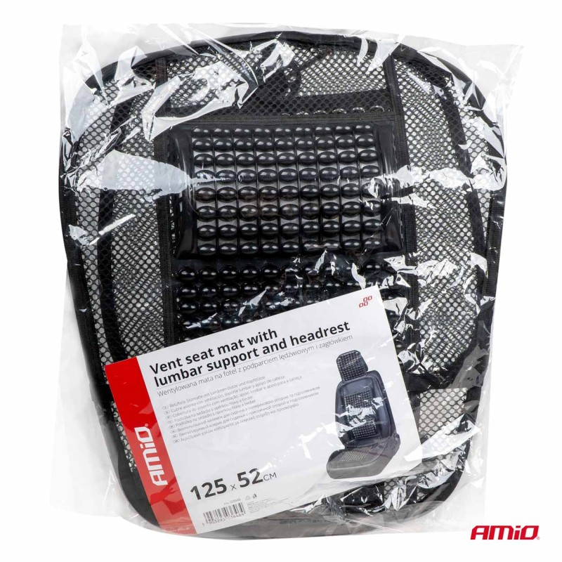 ΠΛΑΤΟΚΑΘΙΣΜΑ ΜΕ ΧΑΝΤΡΕΣ ΚΑΙ ΜΑΞΙΛΑΡΑΚΙ ΜΕΣΗΣ  ΜΕ ΔΙΑΠΝΕΟΝ ΥΦΑΣΜΑ 125x52cm ΜΑΥΡΟ AMIO - 1 Τεμ.