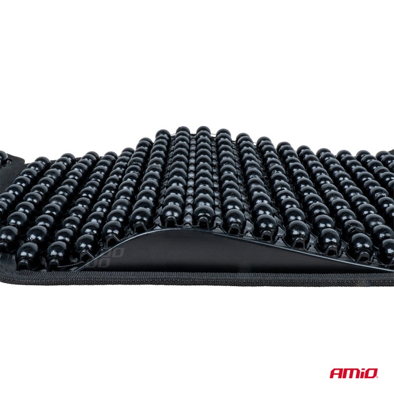 ΠΛΑΤΟΚΑΘΙΣΜΑ ΜΕ ΧΑΝΤΡΕΣ ΚΑΙ ΜΑΞΙΛΑΡΑΚΙ ΜΕΣΗΣ ΜΕ ΚΑΛΥΨΗ ΣΕ ΠΡΟΣΚΕΦΑΛΟ 126x44cm ΜΑΥΡΟ AMIO - 1 Τεμ.