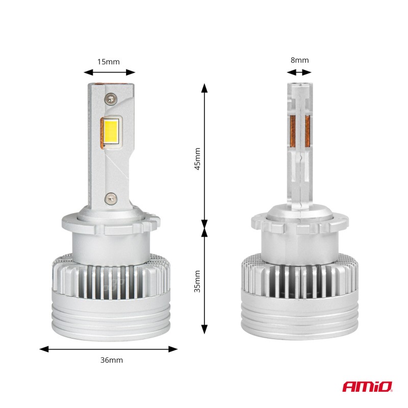 ΛΑΜΠΕΣ LED D2S/D2R/D4S/D4R 12/24V 6000K 9.000lm 50W X ALL IN ONE SERIES CAN-BUS (ΜΕ ΑΝΕΜΙΣΤΗΡΑΚΙ) AMIO - 2 ΤΕΜ.