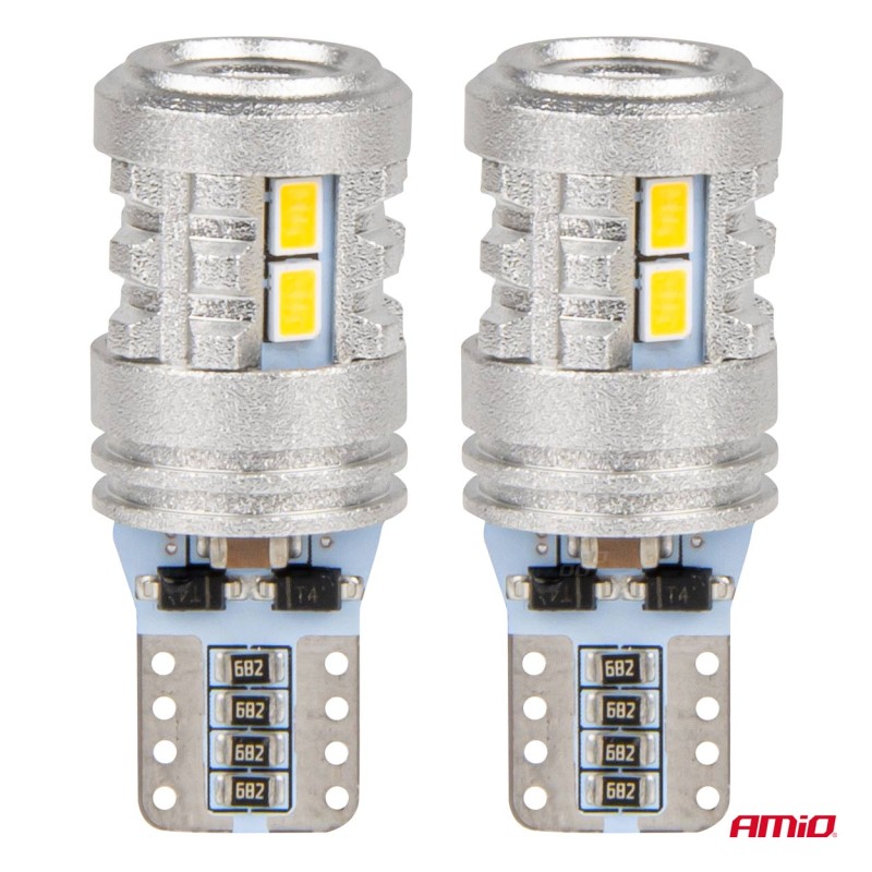 ΛΑΜΠΑΚΙΑ LED T10 W5W 12/24V LED 6x3020+1x3030SMD STANDARD ΛΕΥΚΑ ΑΜΙΟ - 2 ΤΕΜ.