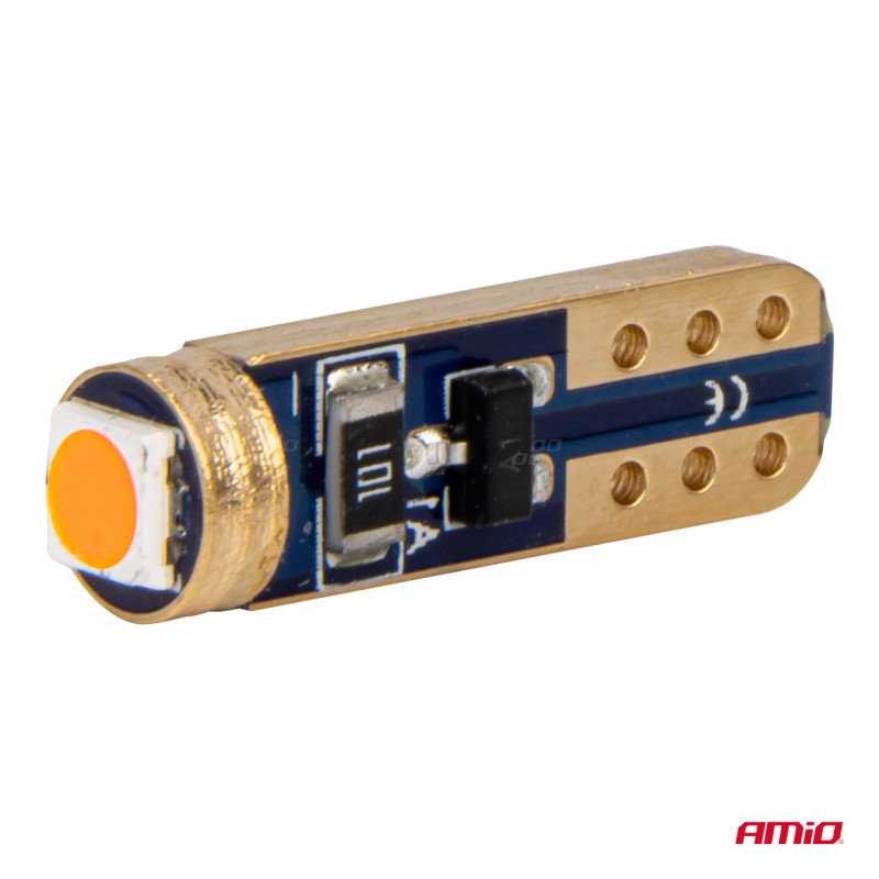 ΛΑΜΠΑΚΙΑ T5 W1W 12V 1SMD LED ΚΟΚΚΙΝΑ AMIO - 2 ΤΕΜ.