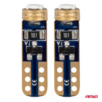 ΛΑΜΠΑΚΙΑ T5 W1W 12V 1SMD LED ΜΠΛΕ AMIO - 2 ΤΕΜ.