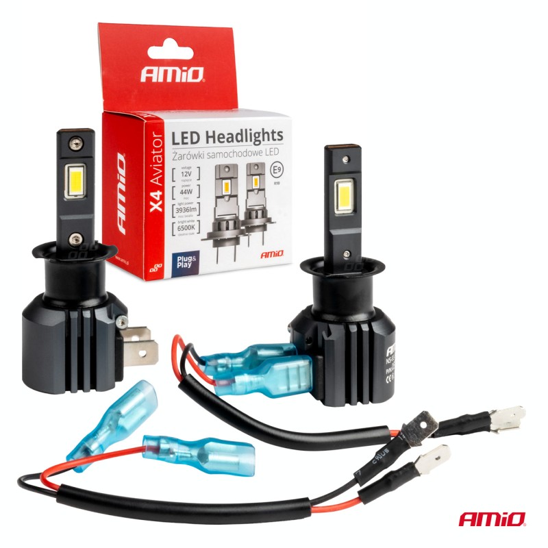 ΛΑΜΠΕΣ LED  H3 12V 44W 6.500K 3.936lm CSP X4 SERIES AVIATOR PLUG & PLAY ΑΜΙΟ - 2 ΤΕΜ.