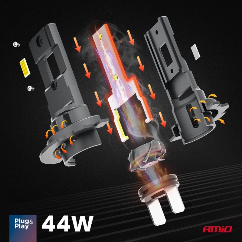 ΛΑΜΠΕΣ LED H7 12V 44W 6.500K 3.936lm CSP X4 SERIES AVIATOR PLUG & PLAY ΑΜΙΟ - 2 ΤΕΜ.