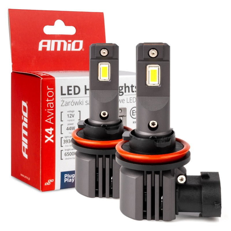 ΛΑΜΠΕΣ LED H8/H9/H11 12V 44W 6.500K 3.936lm X4 SERIES AVIATOR PLUG & PLAY ΑΜΙΟ - 2 ΤΕΜ.