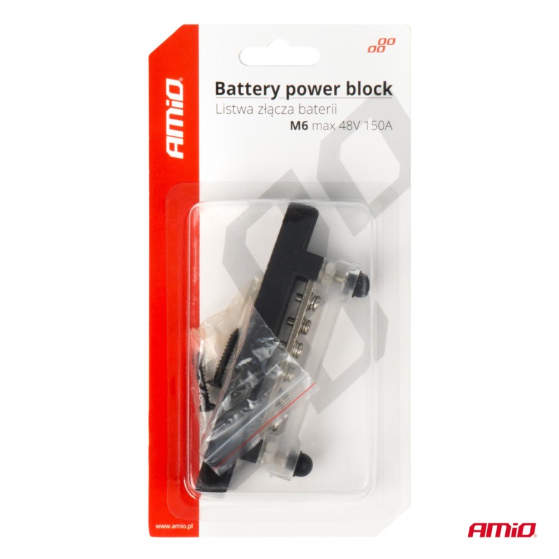 ΜΠΑΡΑ ΚΑΛΩΔΙΩΝ / ΤΕΡΜΑΤΙΚΟ 6 ΘΕΣΕΩΝ M6 max 48V  AMIO - 1 Τεμ.