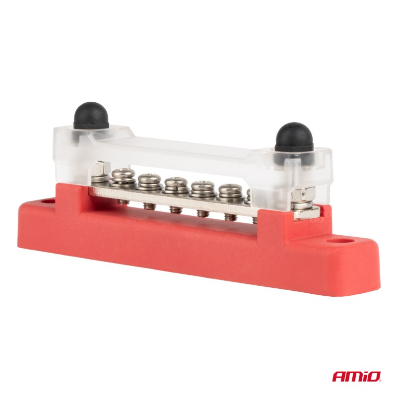 ΜΠΑΡΑ ΚΑΛΩΔΙΩΝ / ΤΕΡΜΑΤΙΚΟ 6 ΘΕΣΕΩΝ max 48V​ ΚΟΚΚΙΝΟ AMIO - 1 Τεμ.