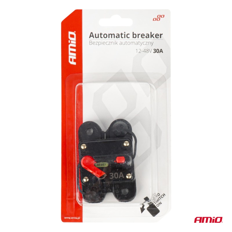 ΔΙΑΚΟΠΤΗΣ ΑΣΦΑΛΕΙΑΣ ΚΥΚΛΩΜΑΤΟΣ 12/24/36/48V 30A AMIO - 1 Τεμ.