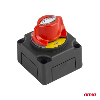 ΔΙΑΚΟΠΤΗΣ POWER-OFF ΜΠΑΤΑΡΙΑΣ ΣΕ ΒΑΣΗ 12-48V 300A  ΜΑΥΡΟ/ΚΟΚΚΙΝΟ AMIO - 1 Τεμ.