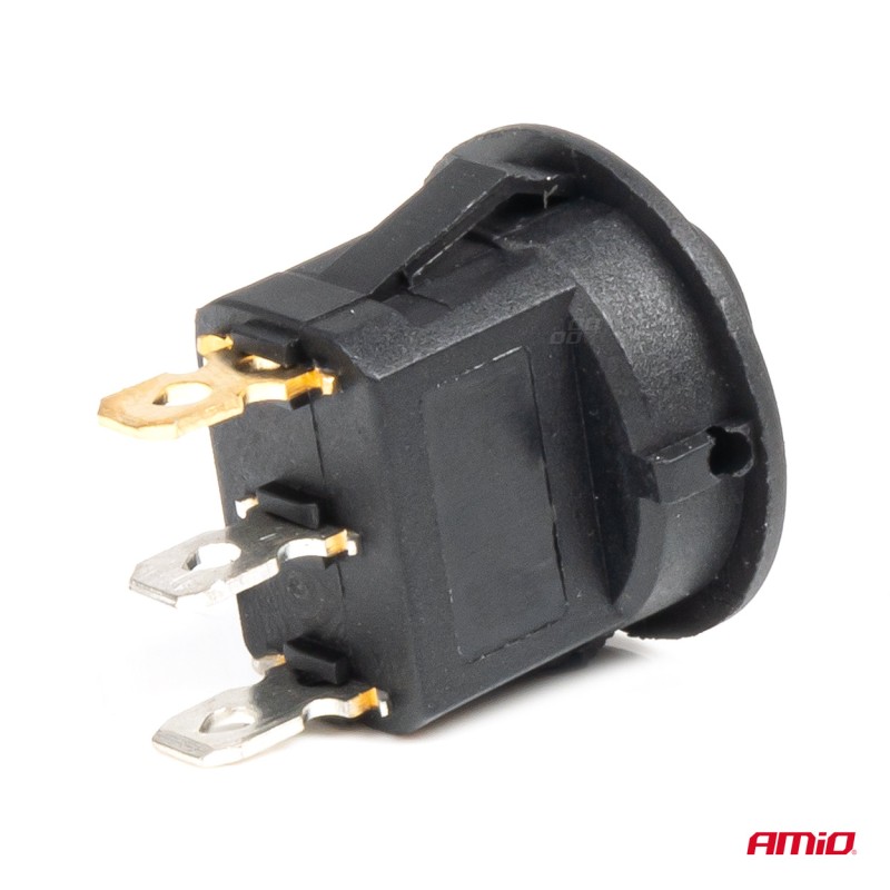 ΔΙΑΚΟΠΤΗΣ 12V ON/OFF ΣΤΡΟΓΓΥΛΟΣ ΜΕ 3 ΕΠΑΦΕΣ ΜΠΛΕ LED  AMIO - 1 τεμ.